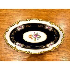 Vintage Oval Hand-Painted Neo-Rococo Plate by Reichenbach